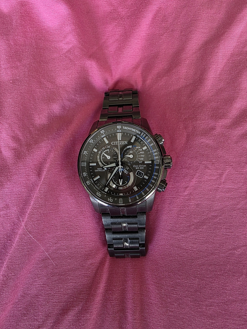 Citizen Eco-Drive H800 Radio Controlled World Time Chronograph Black Watch